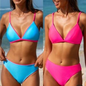 NWT Reversible Pink and Blue Women's Bikini Set